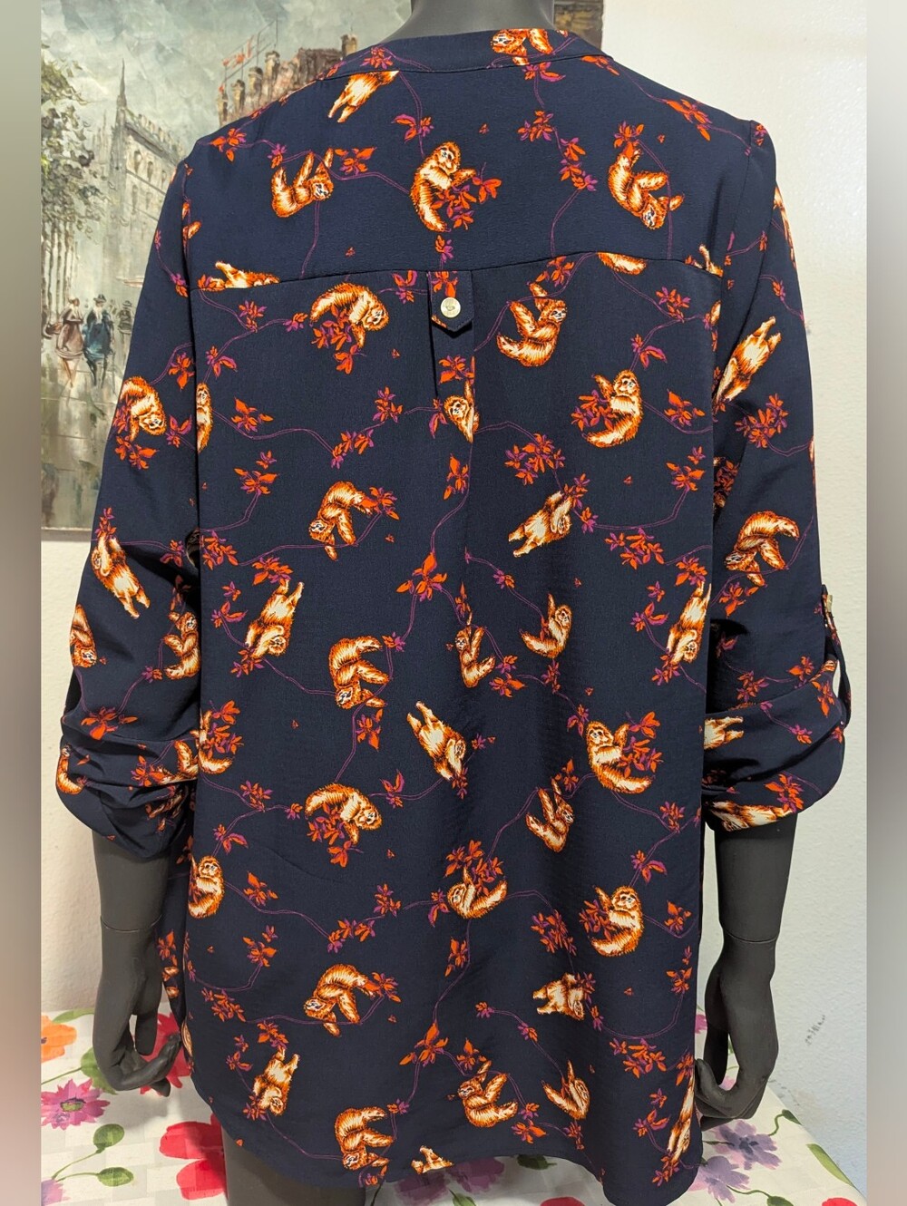 Modcloth Sloth Patterned Top | Size 1X - Picture 2 of 5